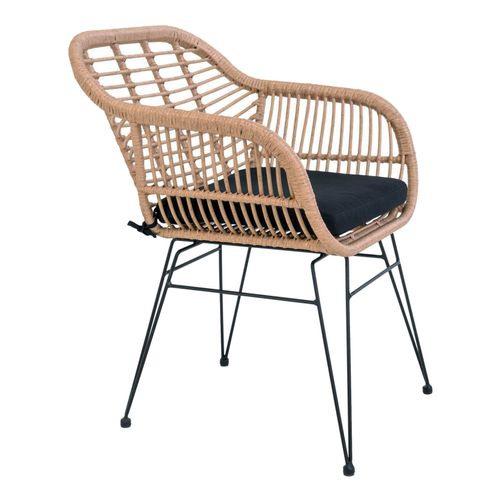 Rio-fauteuil De Table En Rattan Naturel Et Métal (x2)