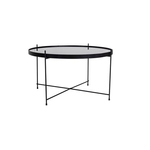 Roma-table Basse Acier Noir Et Verre D.70cm