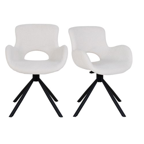 Sixty- Chaise Pivotante 360° En Tissu Écru (x2)