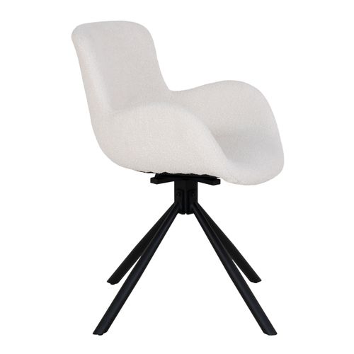 Sixty- Chaise Pivotante 360° En Tissu Écru (x2)