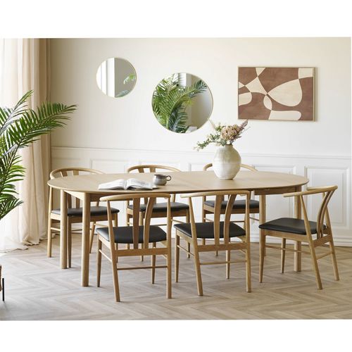 Rimini-table à Manger Extensible D.120 Cm (170-220 Cm) Chêne Naturel