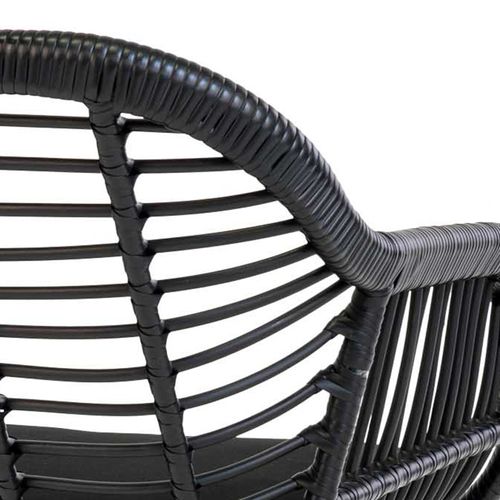 Rio-fauteuil De Table En Rattan Noir Et Métal (x2)