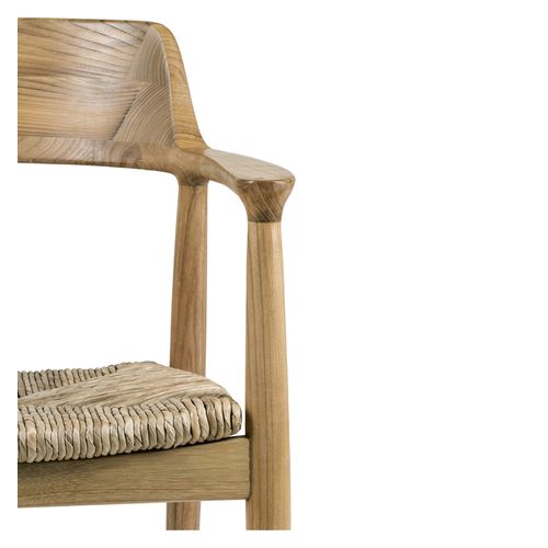 Sun-fauteuil De Table En Bois Massif Et Feuille De Bananier (x2)