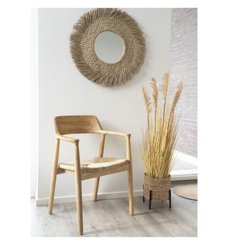 Sun-fauteuil De Table En Bois Massif Et Feuille De Bananier (x2)
