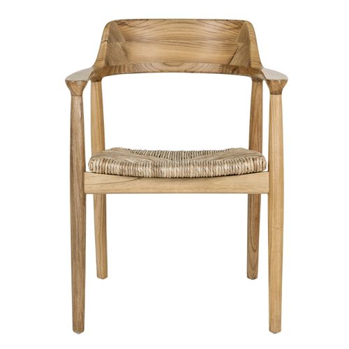Sun-fauteuil De Table En Bois Massif Et Feuille De Bananier (x2)