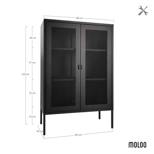Stak-rangement 2 Portes Grillagées En Acier Noir 80x120 Cm