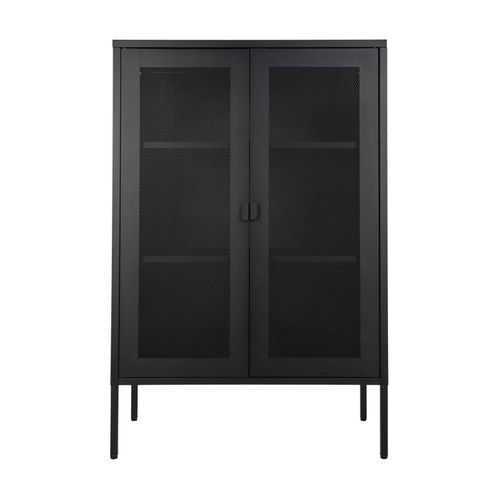 Stak-rangement 2 Portes Grillagées En Acier Noir 80x120 Cm