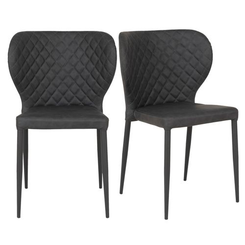 Vars-chaise En Cuir Synthétique Gris Foncé (x2)