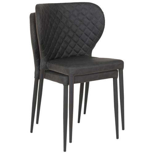 Vars-chaise En Cuir Synthétique Gris Foncé (x2)