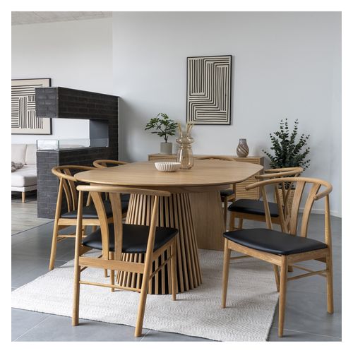 Sven-fauteuil De Table En Chêne Massif Et Pu Noir (x2)