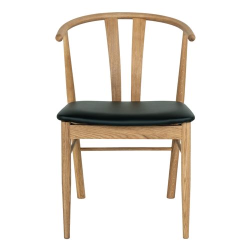 Sven-fauteuil De Table En Chêne Massif Et Pu Noir (x2)