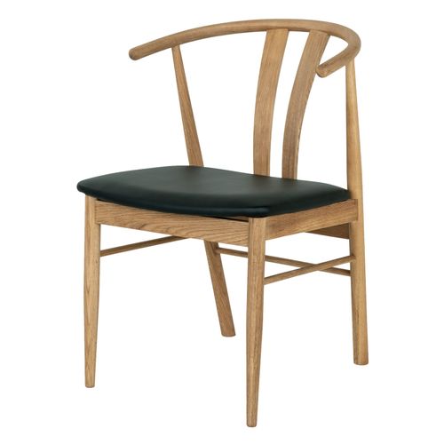Sven-fauteuil De Table En Chêne Massif Et Pu Noir (x2)
