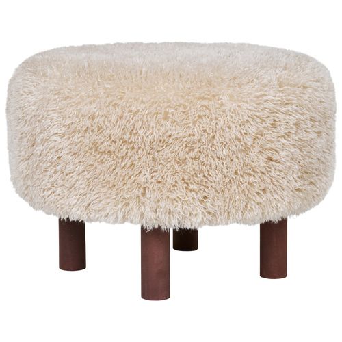 Scot-pouf En Tissu Bouclé Beige D.50cm