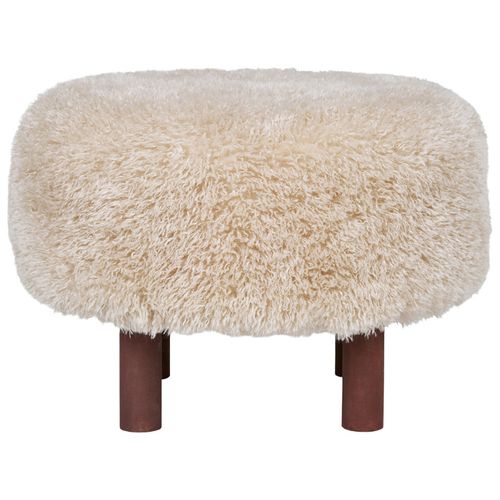 Scot-pouf En Tissu Bouclé Beige D.50cm