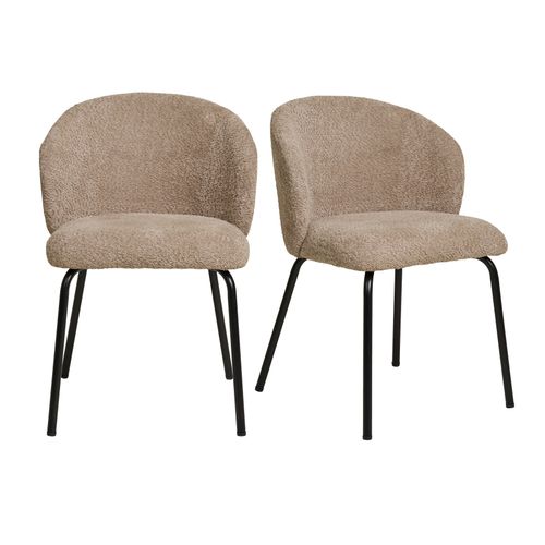 Sophie- Chaise En Tissu Bouclé Beige (x2)