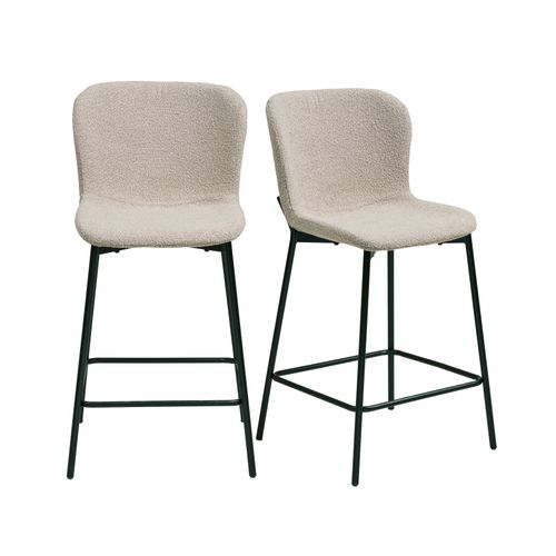 Mina-tabouret De Bar En Tissu Taupe (x2)