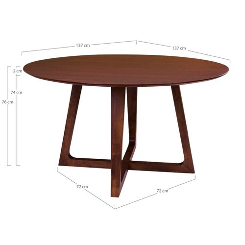 Nielsen-table à Mange Ronde 4/6 Personnes  D.137cm Noyer