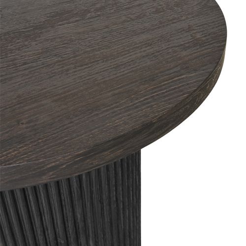 Mido- Table à Manger Ronde 4 Personnes D.120 Cm Brun Foncé