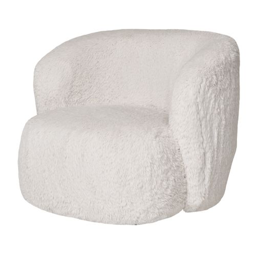 Moel-fauteuil En Fourrure Artificielle Écrue