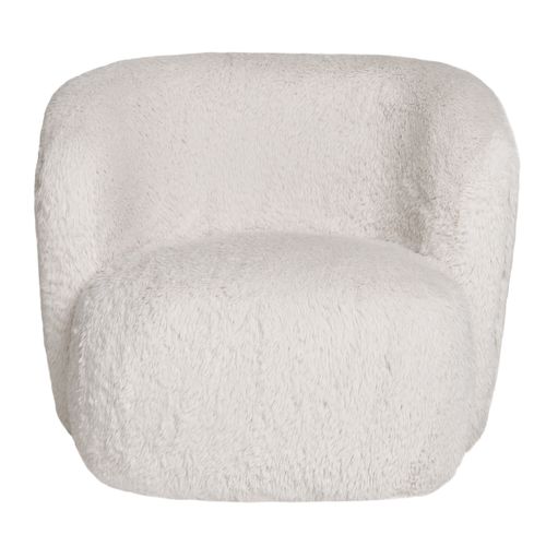 Moel-fauteuil En Fourrure Artificielle Écrue