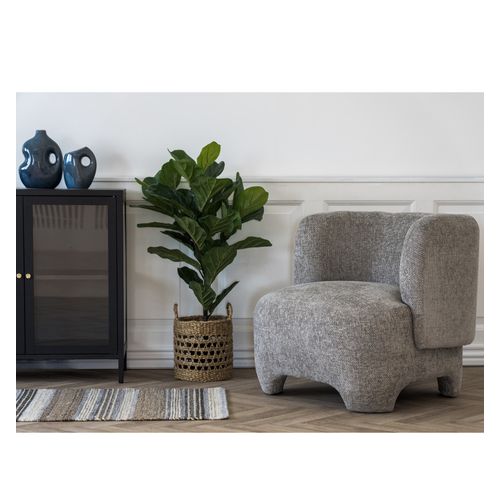 Moss-fauteuil En Tissu Chenillé Gris