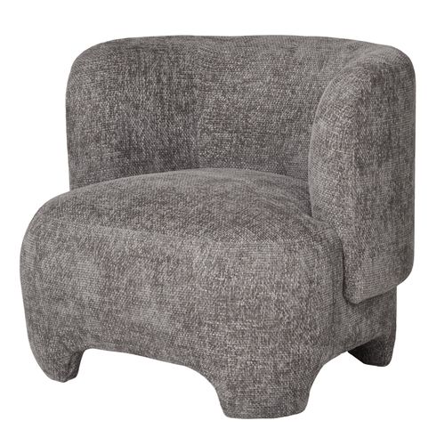 Moss-fauteuil En Tissu Chenillé Gris