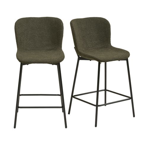 Mina-tabouret De Bar En Tissu Vert (x2)