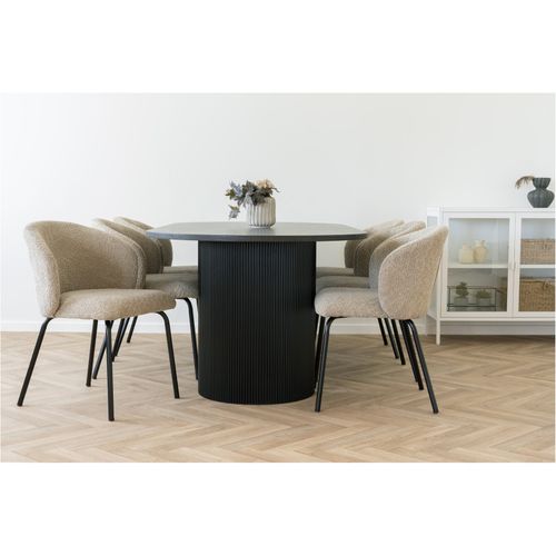 Mido-table à Manger 6/8 Personnes 210 Cm Brun Foncé