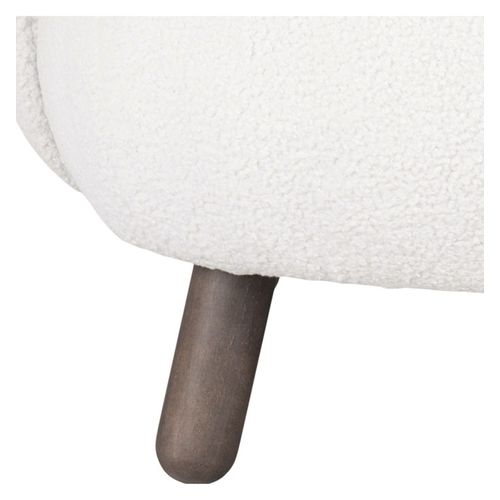 Mimi-fauteuil En Tissu Bouclé Écru Et Bois