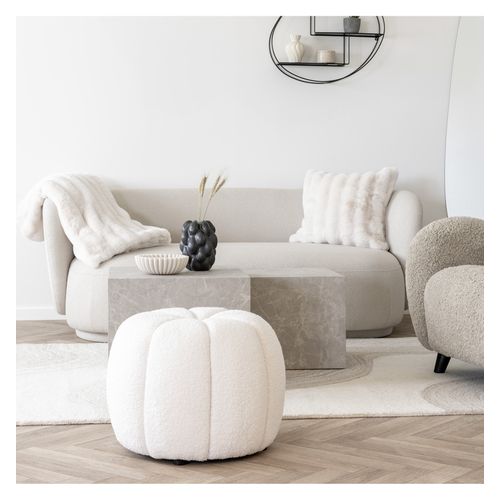 Loom-pouf Écru Ø48 Cm