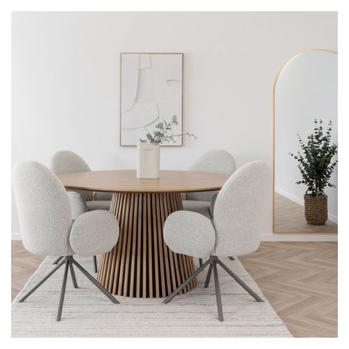 Lyiv- Fauteuil De Table Pivotant 360° En Tissu Sable