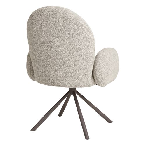 Lyiv- Fauteuil De Table Pivotant 360° En Tissu Sable
