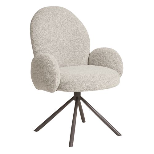 Lyiv- Fauteuil De Table Pivotant 360° En Tissu Sable