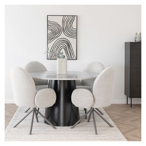 Lyiv- Fauteuil De Table Pivotant 360° En Tissu Sable