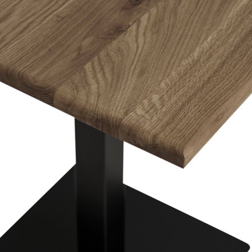 Lido-table De Café En Chêne Massif Fumé 70x70x Cm