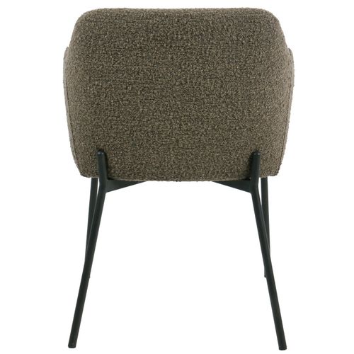 Leonie-fauteuil De Table En Tissu Bouclé Taupe (x2)