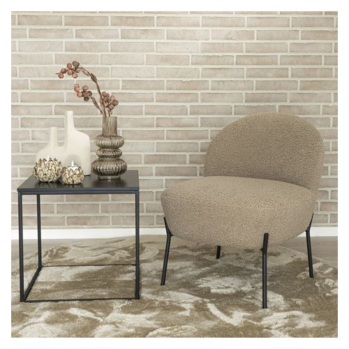 Law-fauteuil En Tissu Bouclé Taupe