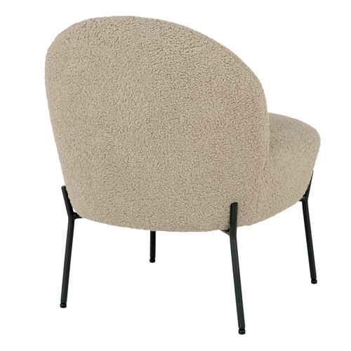 Law-fauteuil En Tissu Bouclé Taupe