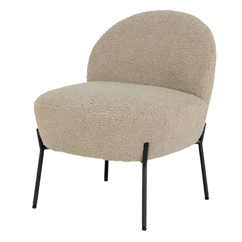 Law-fauteuil En Tissu Bouclé Taupe