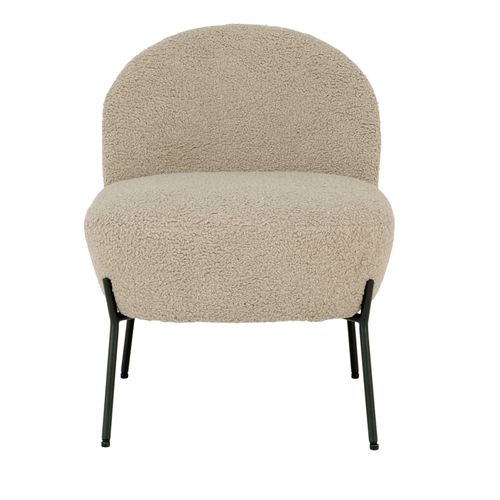 Law-fauteuil En Tissu Bouclé Taupe