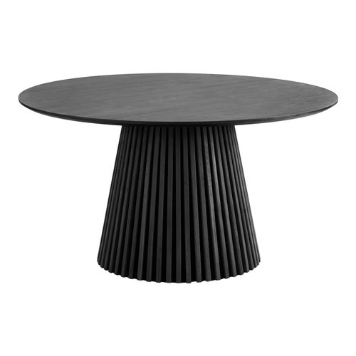 Kairn- Table à Manger Ronde 4/6 Personnes Ø140 Cm Chêne Noir