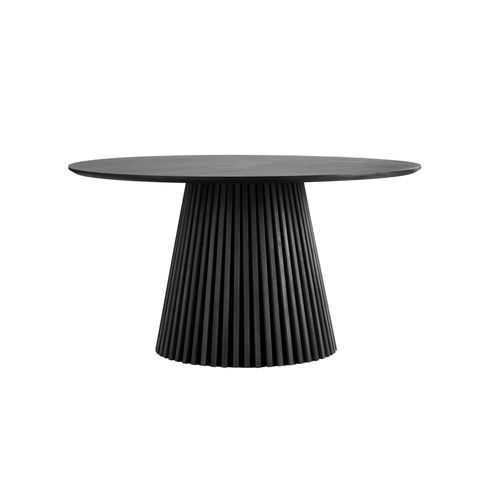 Kairn- Table à Manger Ronde 4/6 Personnes Ø140 Cm Chêne Noir