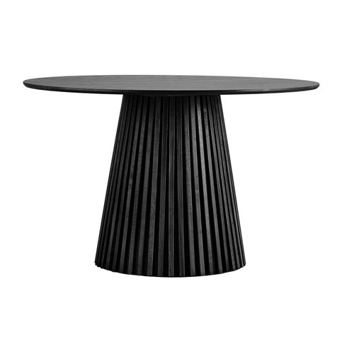 Kairn- Table à Manger Ronde 4 Personnes Ø120 Cm Chêne Noir
