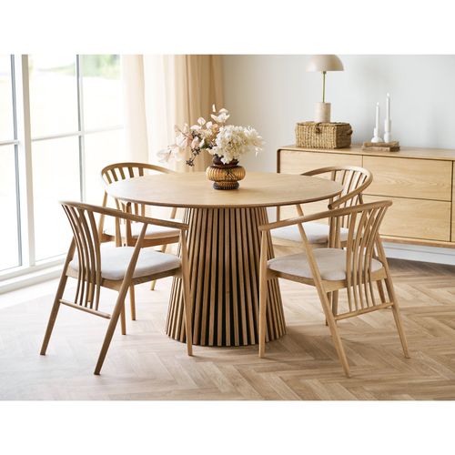Kairn- Table à Manger Ronde 4 Personnes D.120 Cm Chêne