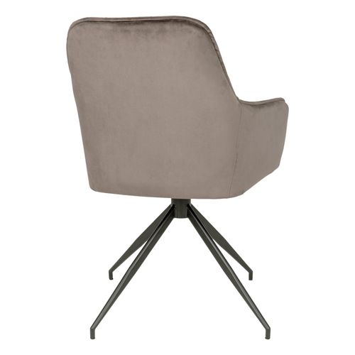 Grace- Chaise Pivotante 360° En Velours Taupe