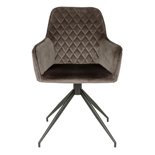 Grace- Chaise Pivotante 360° En Velours Taupe