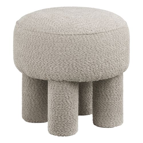 Herg-pouf En Tissu Chenillé Taupe Ø43 Cm
