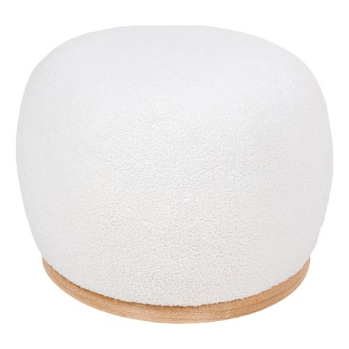 Haby-pouf En Tissu Bouclé Ecru 54,5x88,5 Cm