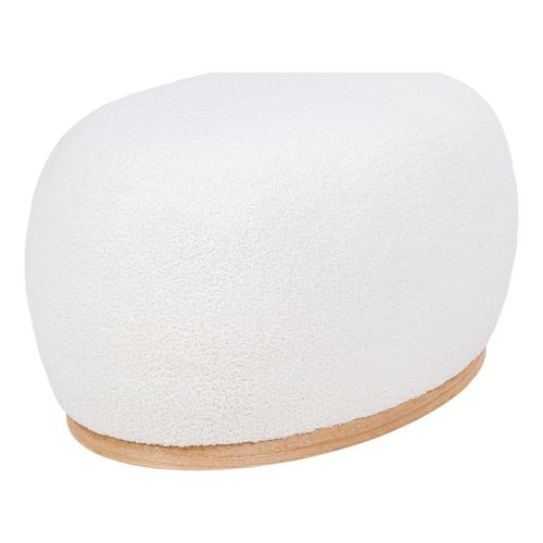 Haby-pouf En Tissu Bouclé Ecru 54,5x88,5 Cm