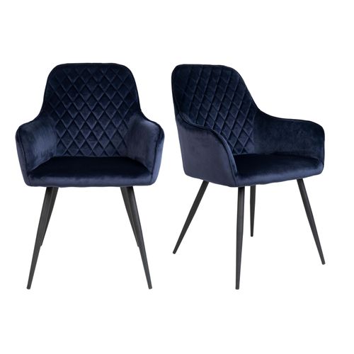 Grace- Chaise En Velours Bleu (x2)
